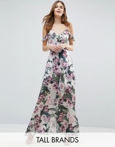 Платье макси с открытыми плечами и цветочным принтом Vero Moda Tall - Мульти