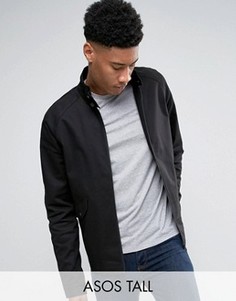 Черная куртка Харрингтон с воротом-трубой ASOS TALL - Красный