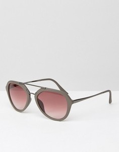 Серо-коричневые солнцезащитные очки-авиаторы AJ Morgan - Коричневый