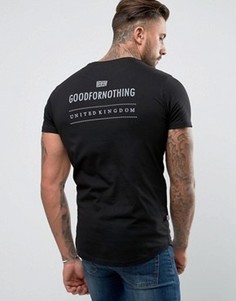 Черная обтягивающая футболка со светоотражающим принтом сзади Good For Nothing - Черный