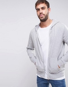Серое меланжевое худи на молнии New Look - Серый