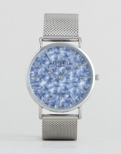 Серебристые часы с принтом листьев и сетчатым браслетом Reclaimed Vintage - Серебряный