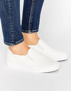 Парусиновые кроссовки-слипоны New Look Basic - Белый