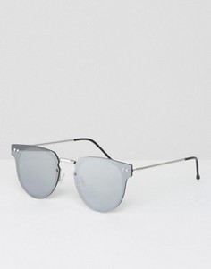Круглые солнцезащитные очки с серебристыми зеркальными стеклами Spitfire - Серебряный