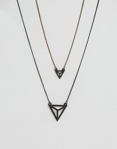 2 ожерелья с геометрическими подвесками Icon Brand - Черный
