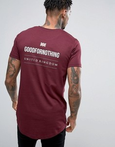 Бордовая футболка с принтом на спине Good For Nothing - Красный