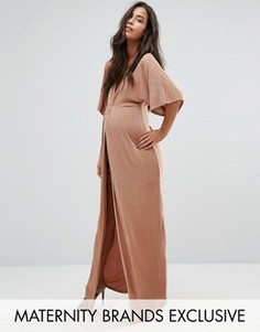 Платье макси для беременных с узелком спереди Missguided Maternity - Рыжий