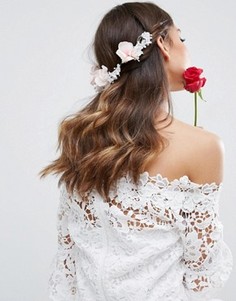 Заколка для волос с цветочной отделкой ASOS Wedding - Розовый