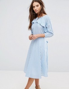 Платье в полоску с поясом Y.A.S Nima - Мульти