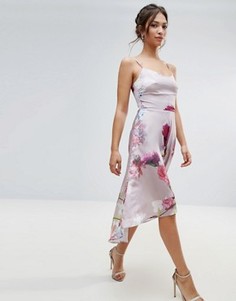 Розовое платье асимметричной длины с цветочным принтом Hope & Ivy - Розовый
