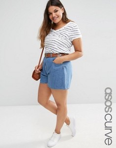 Джинсовая юбка-шорты ASOS CURVE - Синий
