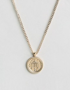 Золотистое ожерелье с медальоном Chained & Able Old English - Золотой