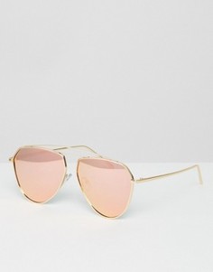 Солнцезащитные очки-авиаторы с розовыми зеркальными линзами Jeepers Peepers - Розовый