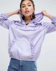 Дождевик с короткой молнией и оборками ASOS - Фиолетовый