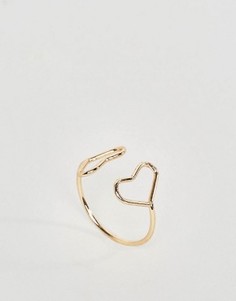 Кольцо с сердечками ASOS - Золотой