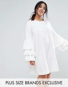 Цельнокройное платье с ярусными рукавами Unique 21 Hero - Белый