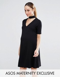Платье с высоким воротом ASOS Maternity - Черный