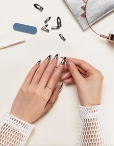 Накладные ногти серебристого цвета Models Own Chrome - Серебряный