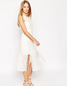 Платье с кружевной вставкой Needle & Thread Victoriana - Белый