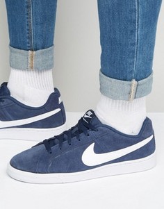 Синие замшевые кроссовки Nike Court Royale 819802-410 - Синий