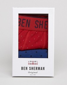 Подарочный набор с боксерами-брифами и носками в горошек Ben Sherman - Красный
