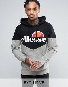 Худи с шевронным узором и крупным логотипом Ellesse - Черный