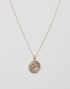 Золотистое ожерелье с медальоном-совереном Chained & Able - Золотой