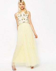 Юбка макси из тюля Needle & Thread - Желтый