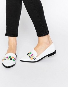 Декорированные туфли на плоской подошве ASOS MERMAID - Белый