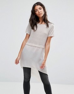 Длинная туника контрастных цветов Vero Moda Juca - Кремовый