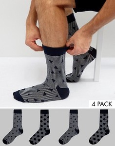 Комплект из 4 пар носков Jack & Jones - Темно-синий