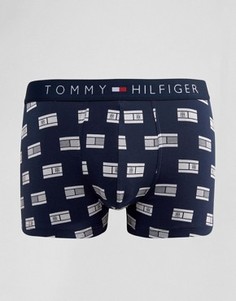 Боксеры-брифы с фирменным логотипом Tommy Hilfiger - Темно-синий