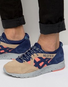 Бежевые замшевые кроссовки Asics Gel-Lyte H725L 7649 - Бежевый