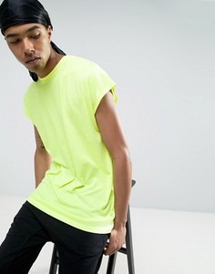 Желтая длинная oversize-футболка ASOS - Желтый