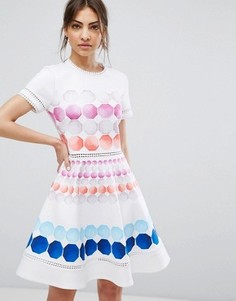 Платье с мозаичным принтом Ted Baker Myley - Темно-синий