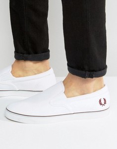 Парусиновые кеды-слипоны Fred Perry Underspin - Белый