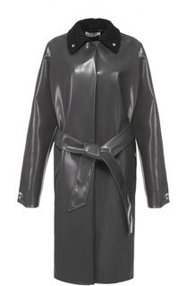 Пальто прямого кроя с шерстяным отложным воротником и поясом Acne Studios