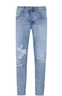 Джинсы прямого кроя с декоративными потертостями 2 Men Jeans