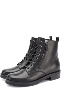Кожаные ботинки на шнуровке Gianvito Rossi