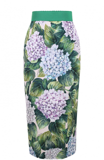 Шелковая юбка-карандаш с цветочным принтом Dolce &amp; Gabbana