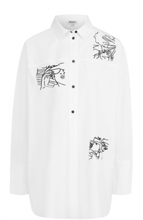 Блуза свободного кроя с контрастной вышивкой Kenzo