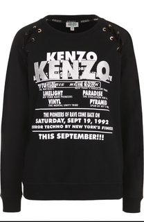 Свитшот свободного кроя с надписями Kenzo