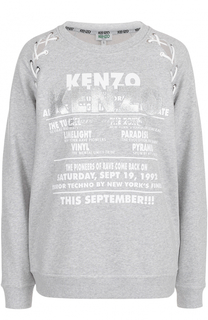 Свитшот свободного кроя с надписями Kenzo