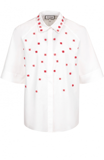 Шелковая блуза свободного кроя с декоративной отделкой Paul&amp;Joe