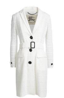 Кружевное пальто прямого кроя с поясом Burberry