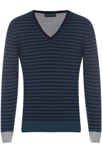 Пуловер из смеси шерсти и кашемира с контрастной отделкой Daniele Fiesoli