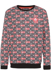 Хлопковый свитшот с контрастным принтом Frankie Morello