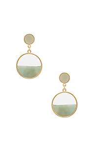 Semi circle gold & mint earrings - Wanderlust + Co