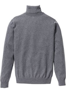 Пуловер Regular Fit с высоким воротником (серый меланж) Bonprix