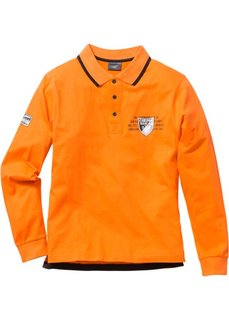 Футболка-поло Regular Fit с длинным рукавом (оранжевый) Bonprix